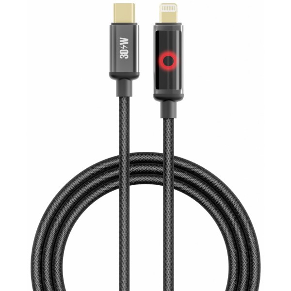 Фото - Кабель YOKI SMART PULSE Type-C to iP 30W 1.2m Black (SM33)